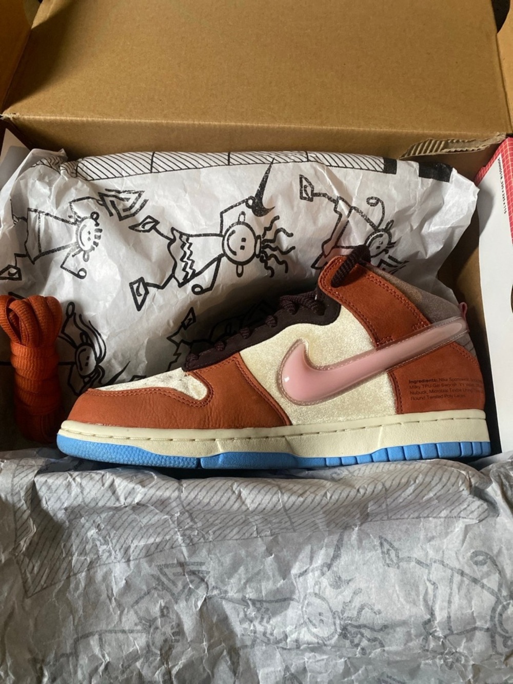 Nike Social Status Collaboration Box in Brown and Red